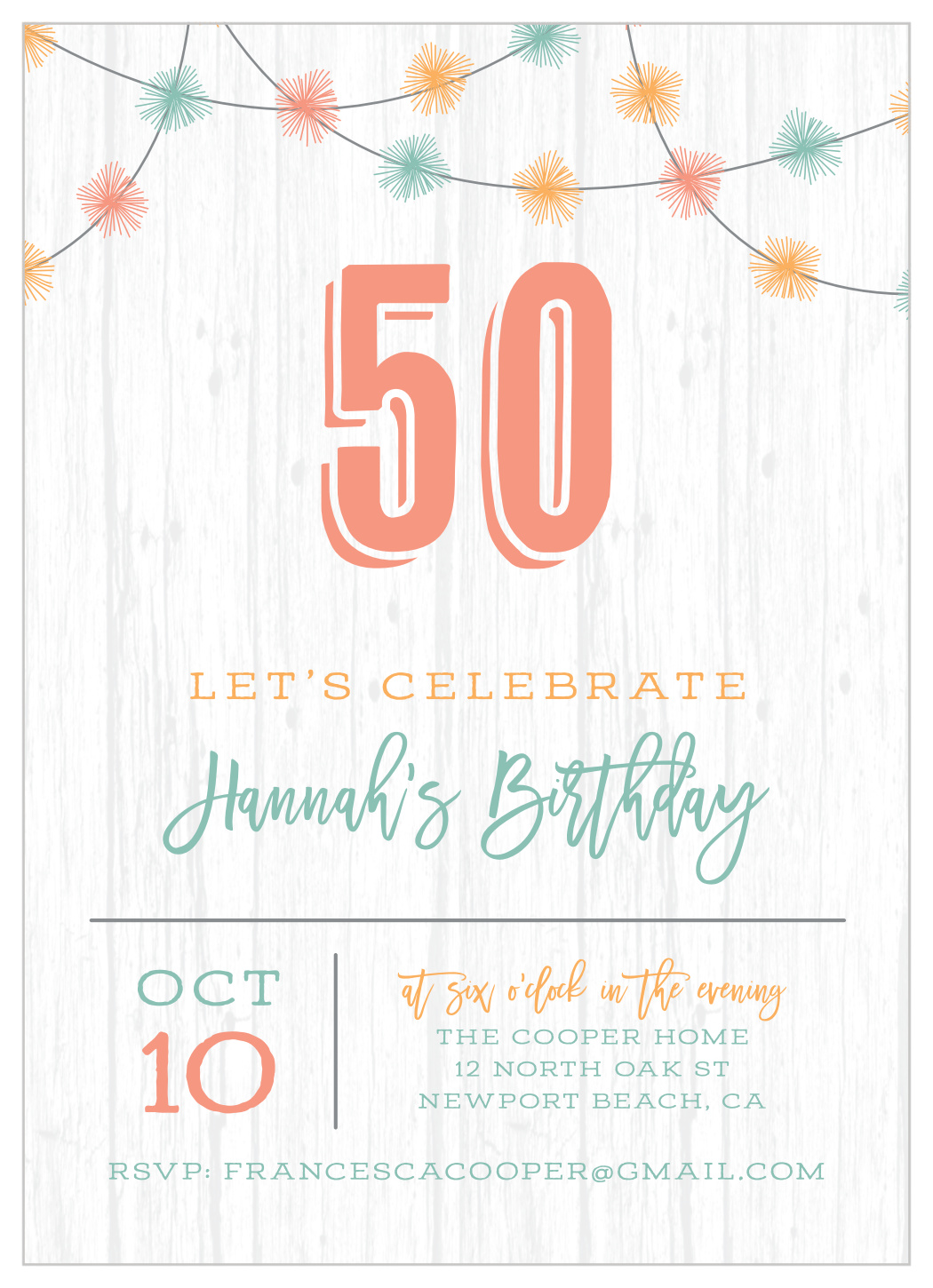 Rustic Bunting Milestone Birthday Invitations