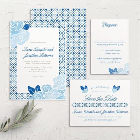 Mexican Flowers Wedding Invitations