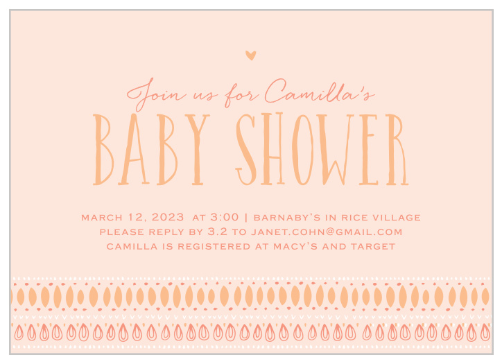 Invite your friends and family to come and celebrate with our Tribal Baby Shower Invitations.