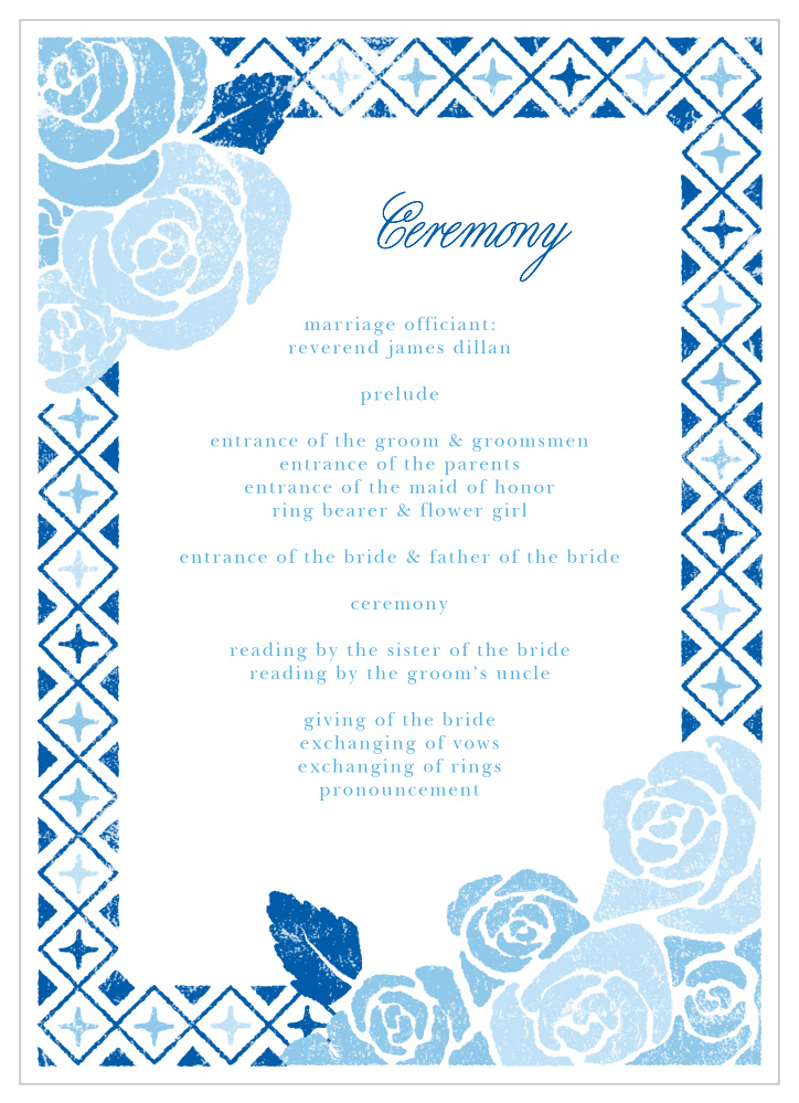 Mexican Flowers Wedding Programs