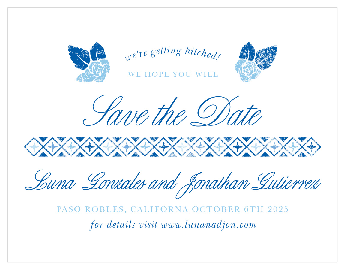 Mexican Flowers Save the Date Cards