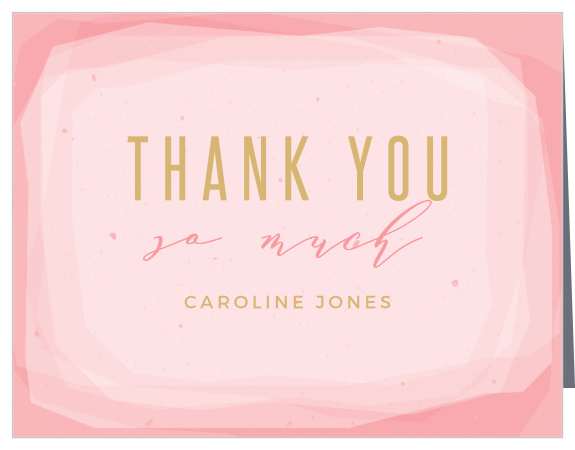 Geometric Birthday Milestone Birthday Thank You Cards give you the chic style you want to say anything you could need to. Various shades of pink serve as an eye-catching frame around your text, spelled out in a combination of bright blush and shining gold-foil. With plenty of space inside to personalize each card to each guest, these thank yous say everything- even before you pick up a pen.