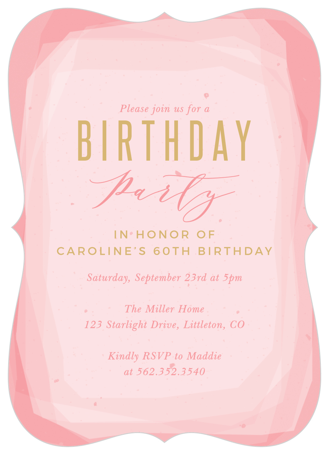 Geometric Birthday Milestone Birthday Invitations