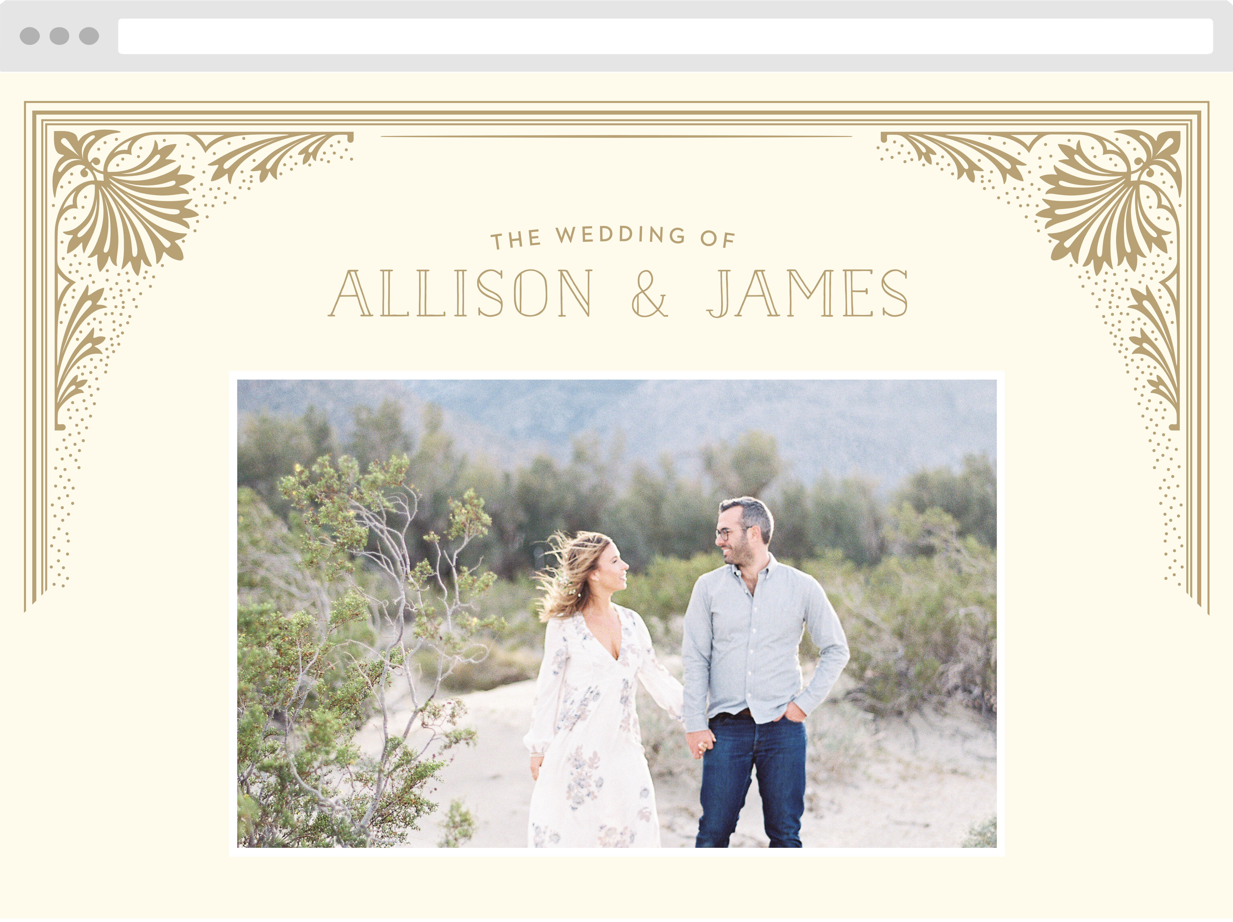 Filigree Frame Wedding Website