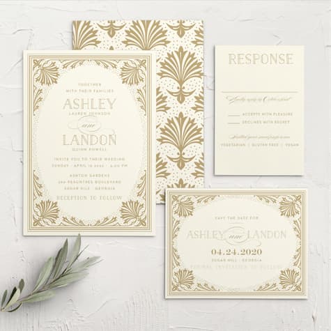 Filigree Frame Wedding Invitations