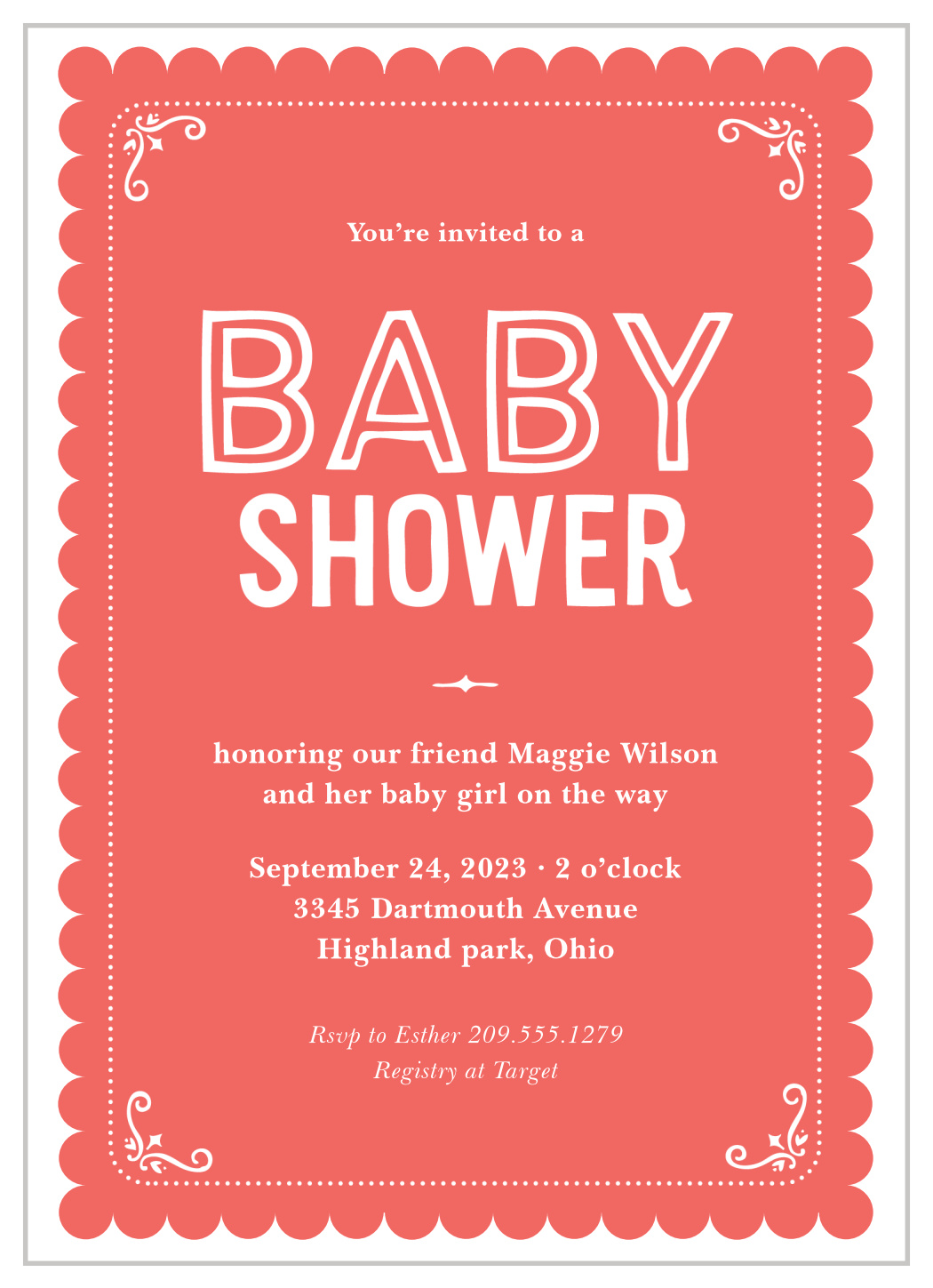 Baby Frame Baby Shower Invitations