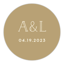 Decorate every corner and crevice of your wedding with the stunning style of our Filigree Frame Wedding Stickers. With your initials and wedding date in a lovely cream against the graham-cracker colored background, these stickers are perfect for sealing envelopes, decorate stationery, and as little memories of your big day.