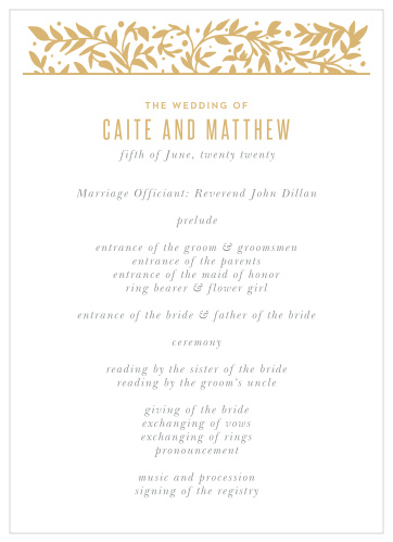 Our Medieval Library Wedding Programs will have your guests beaming with delight.