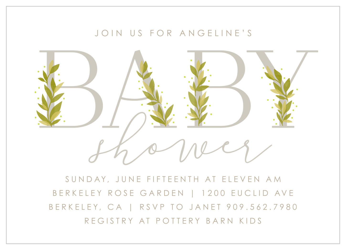 Baby Garden Baby Shower Invitations