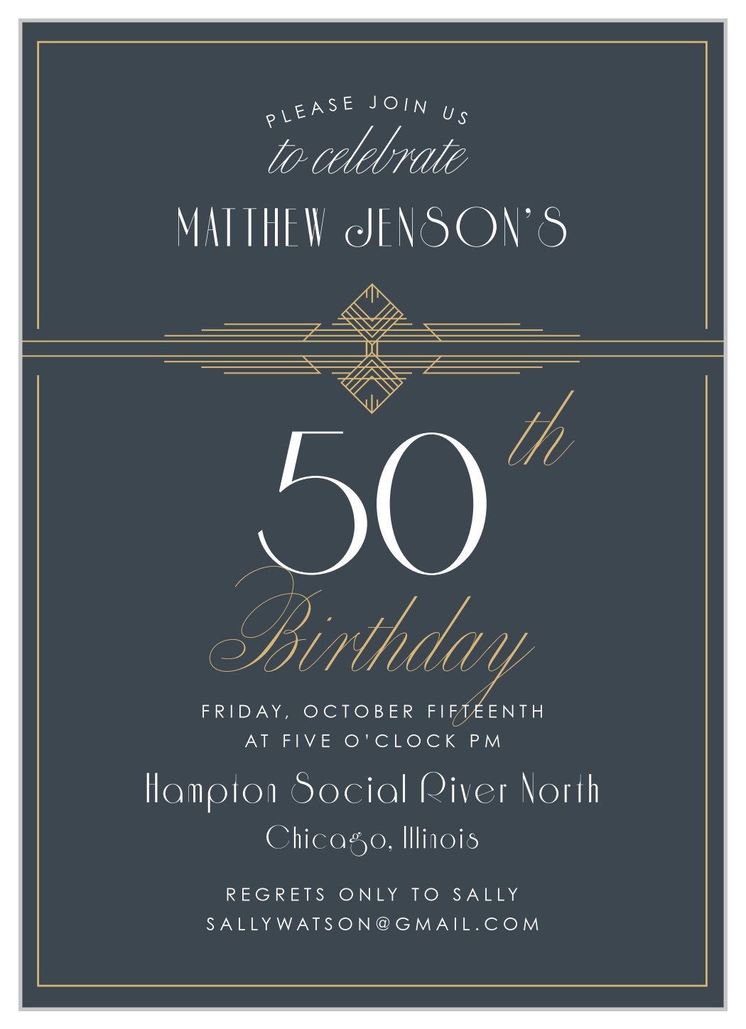Deco Vintage Milestone Birthday Invitations