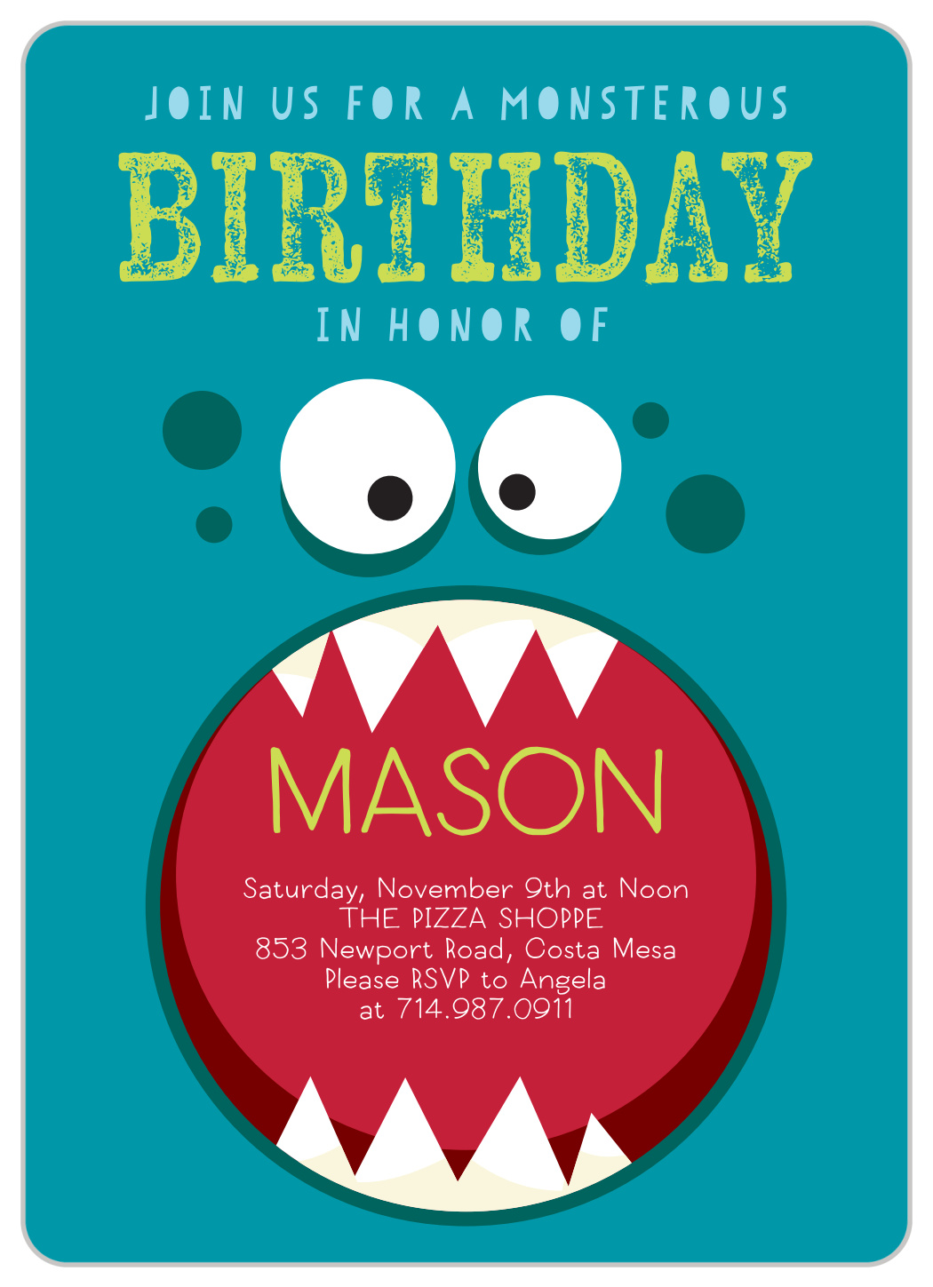 Monster Mash Children's Birthday Invitations