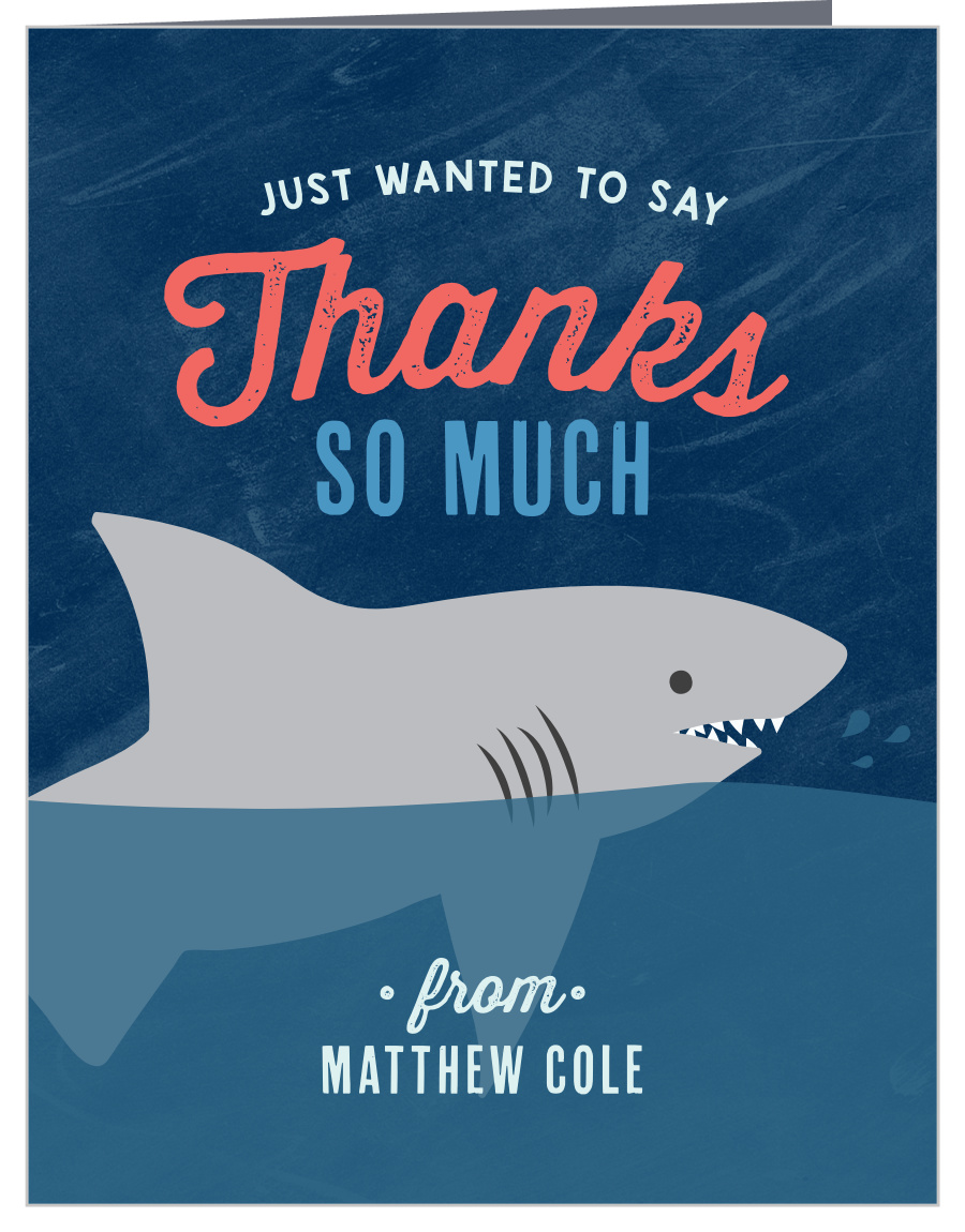 Shark Week Children's Birthday Thank You Cards