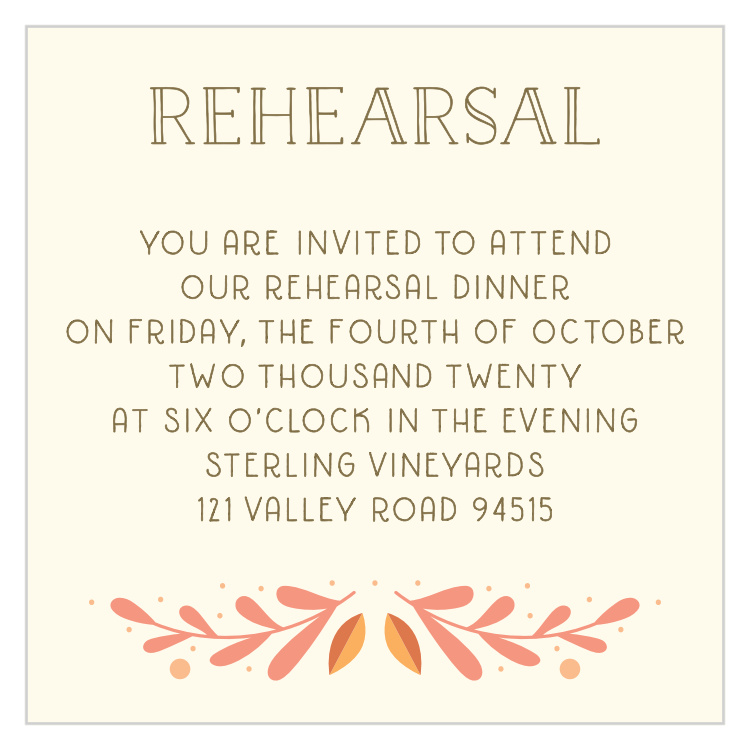 Rustic Fall Rehearsal Cards