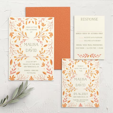 Rustic Fall Wedding Invitations