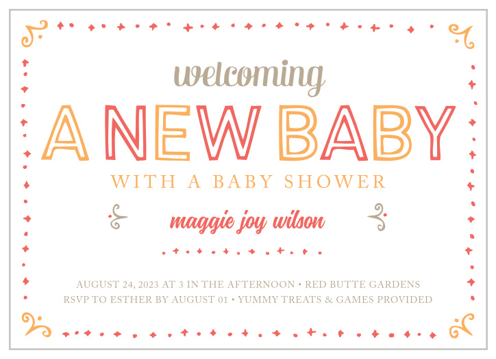 Our Bold Delilah Baby Shower Invitations have illustrative qualities that make it stand out above the rest!