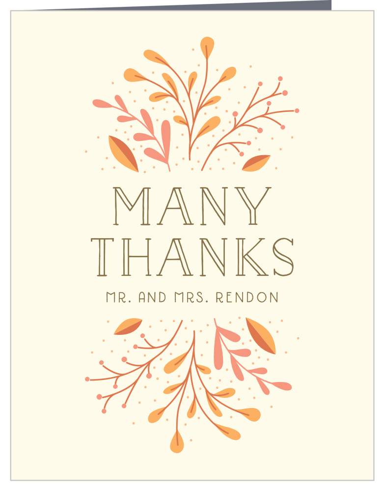Rustic Fall Wedding Thank You Cards