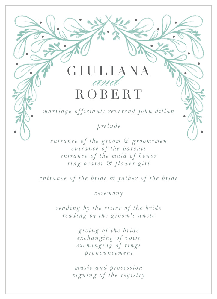 Fairytale Frame Wedding Programs