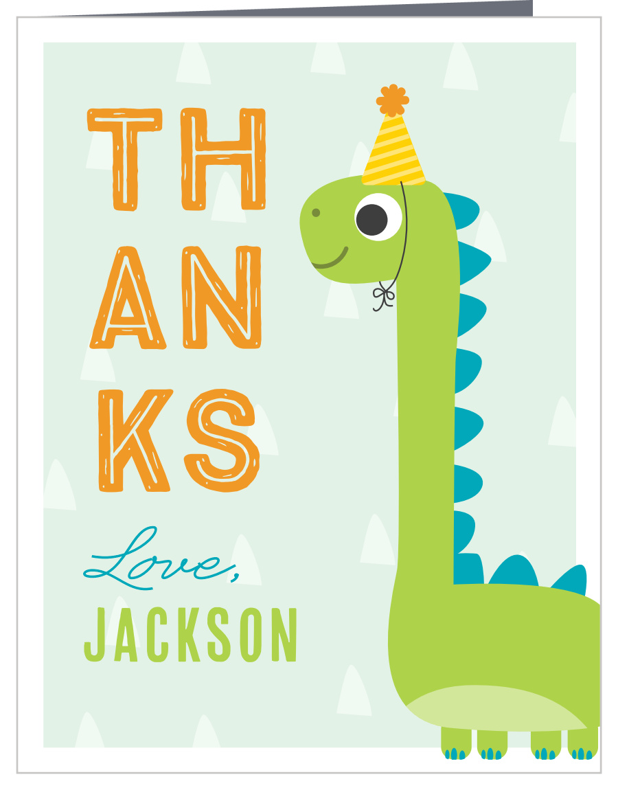 Dino Party Children's Birthday Thank You Cards