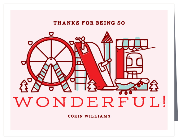 Let everyone know you appreciated them coming to your child's "onederland" birthday party with our Birthday Onederland Children's Birthday Party Thank You Cards.