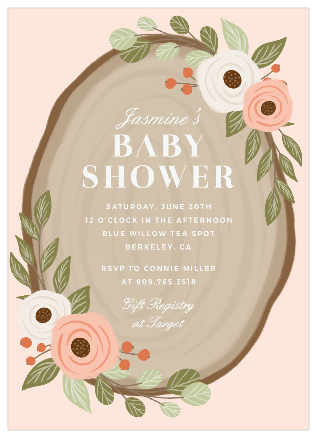Country Floral Baby Shower Invitations