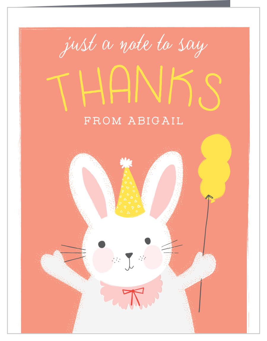 Cutest Bunny First Birthday Thank You Cards