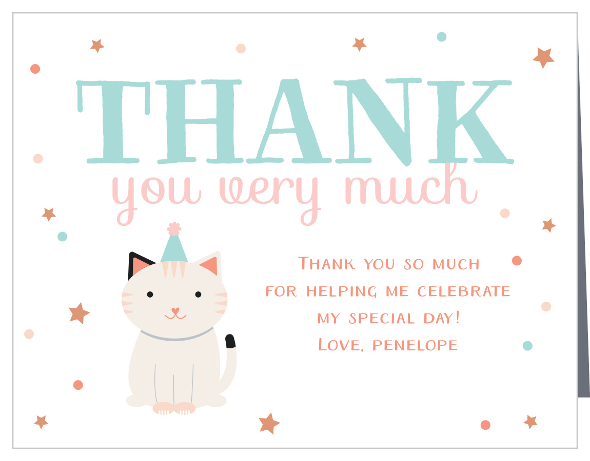 Purrfect Kitten Children's Birthday Thank You Cards