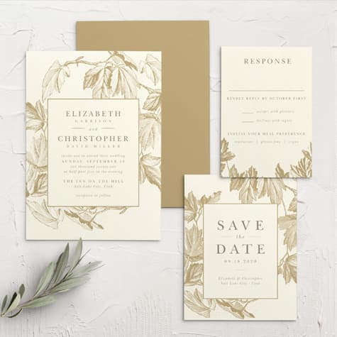 Vintage Autumn Wedding Invitations