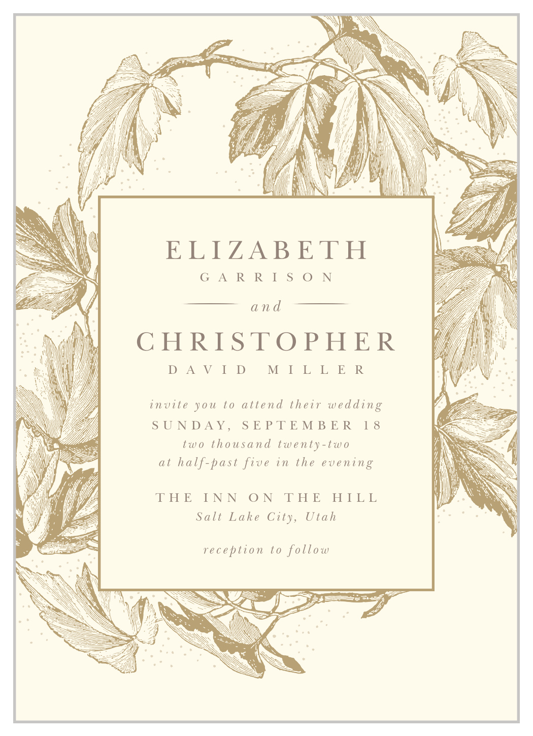 Vintage Autumn Wedding Invitations