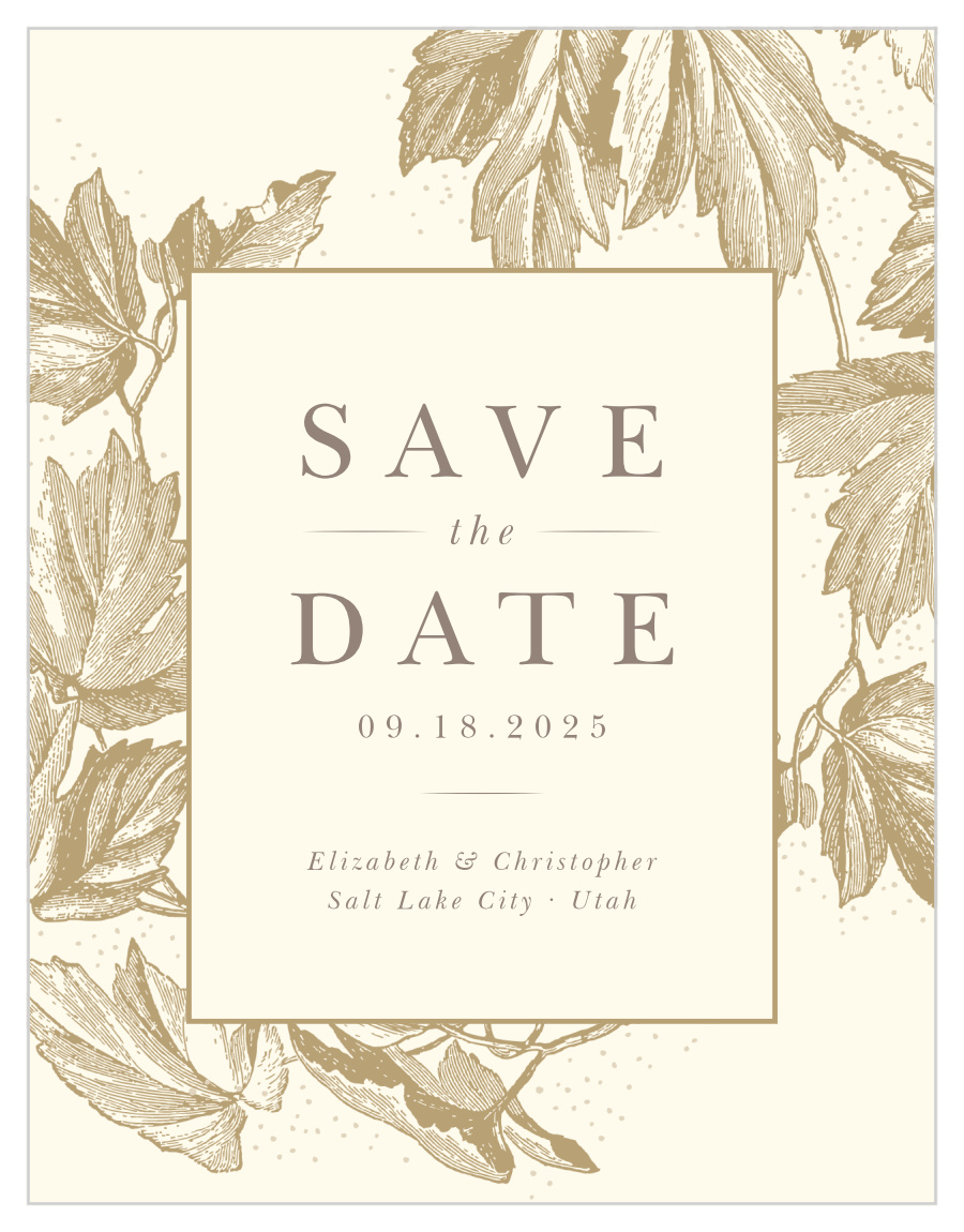 Vintage Autumn Save the Date Cards