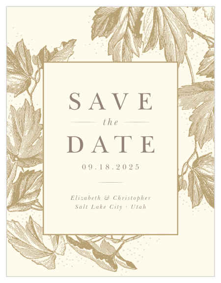 Our Vintage Autumn Save-the-Date Magnets have a vintage charm that will have your guests beaming with delight.