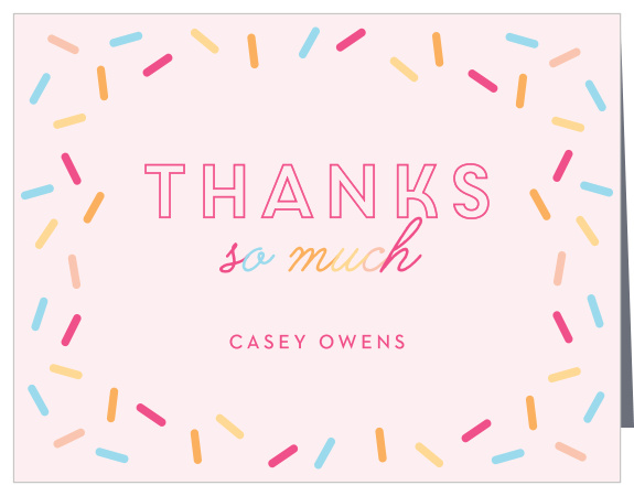 Send your party guests a "thank you" for being so sweet with our Joyful Sprinkles Children's Birthday Party Thank You Cards!