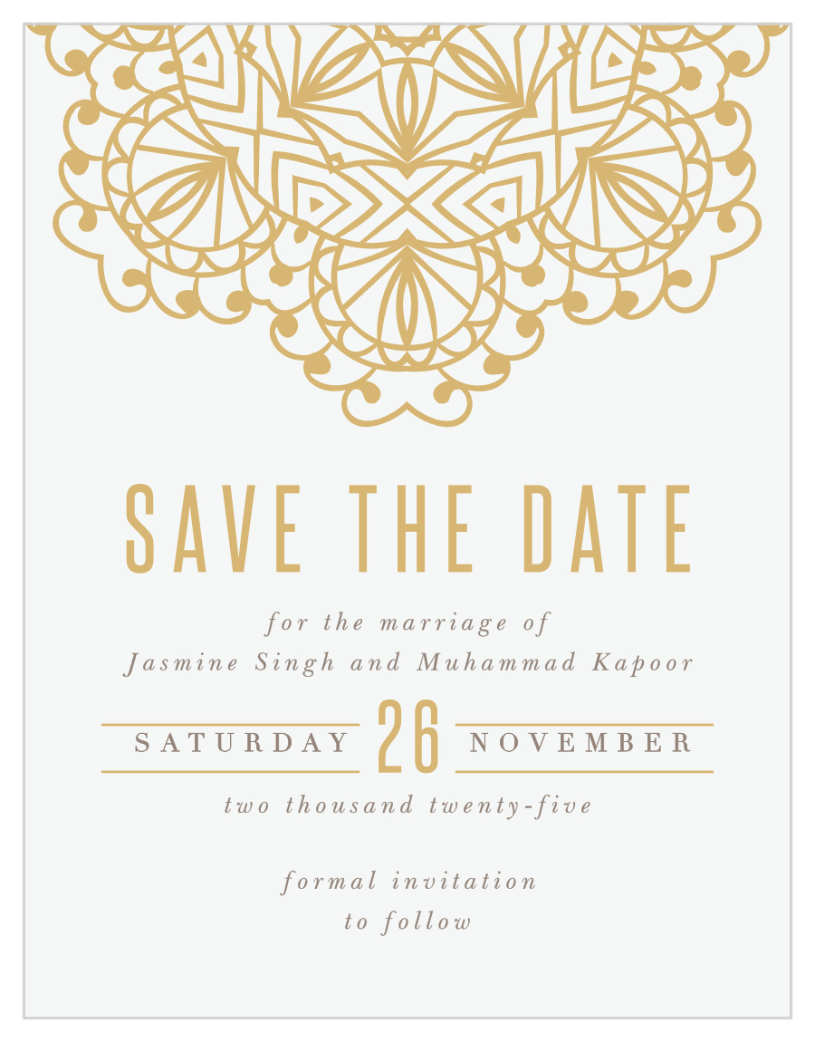 Golden Lace Save the Date Cards