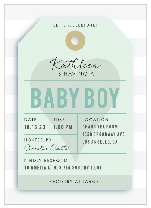 Bring out for playful side with our latest design, Playful Ticket Baby Shower Invitaitons