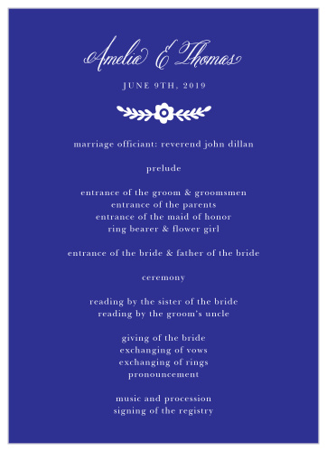 Your guests won't be able to take their eyes off our Festive Florals Wedding Programs! 