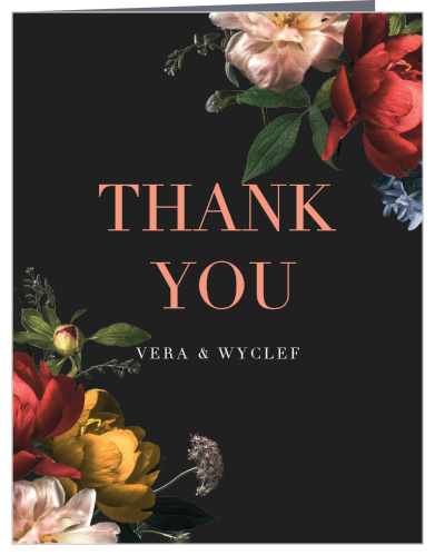 Let your guests know how much you appreciated their attendance on your wedding day with the Dark Dutch Florals Wedding Thank You Cards.
