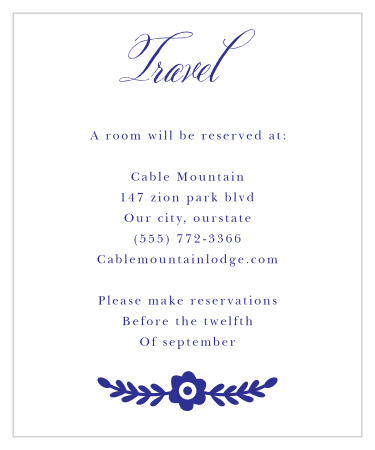 Festive Florals Accommodation Cards