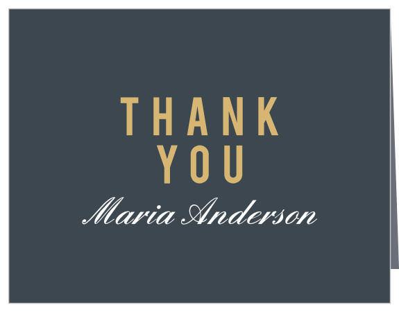 Bold gold-foil spells out your gratitude on our Nifty Ninety Milestone Birthday Thank You Cards, shining brightly just above your own name in white calligraphy. With plenty of space inside to personalize each card to each guest, you can be sure that every single attendee feels thoroughly appreciated.