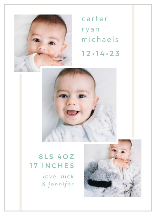 Our minimalist Cutest Lines Birth Announcements are just what you're looking for to show off the newest face in the family!