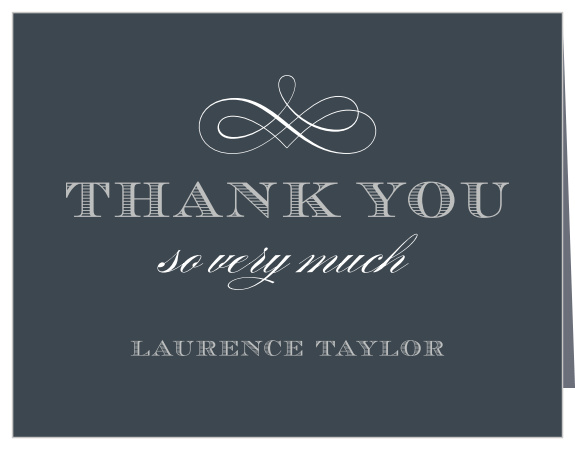 Express your deep appreciation with the elegant swirls and bolt typefaces of our Vintage Year Milestone Birthday Thank You Cards. With a flash of silver-foil on the front and plenty of space inside to personalize your message to each and every guest, these cards are a lovely finishing touch.