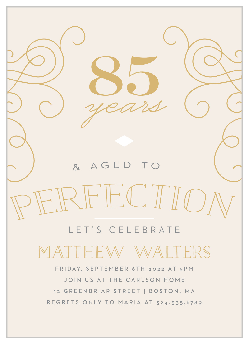 Aged to Perfection Milestone Birthday Invitations