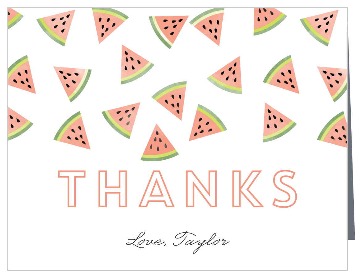 Watercolor Watermelon Children's Birthday Thank You Cards