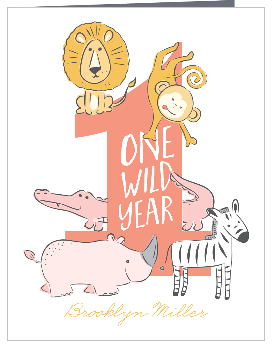 One Wild Year First Birthday Thank You Cards