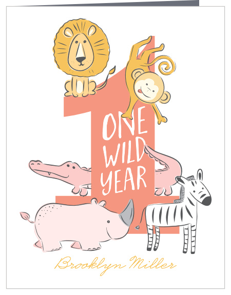 Send your gratitude with our One Wild Year Children's Birthday Party Thank You Cards!