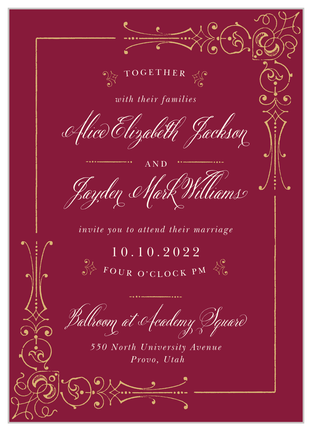 Royal Fairytale Wedding Invitations