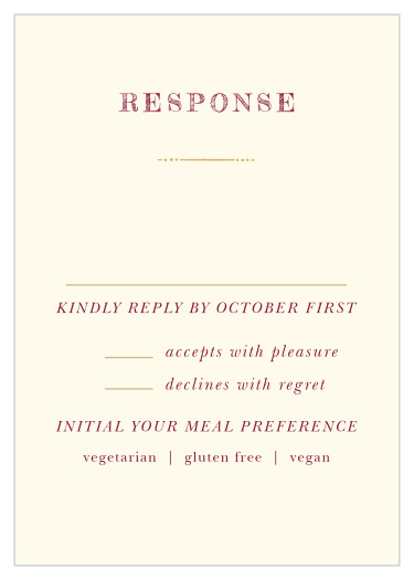Our Royal Fairytale Response Cards have everything you need to compliment your happily ever after wedding.