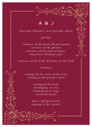Our Royal Fairytale Wedding Programs have everything you need to compliment your happily ever after wedding. 
