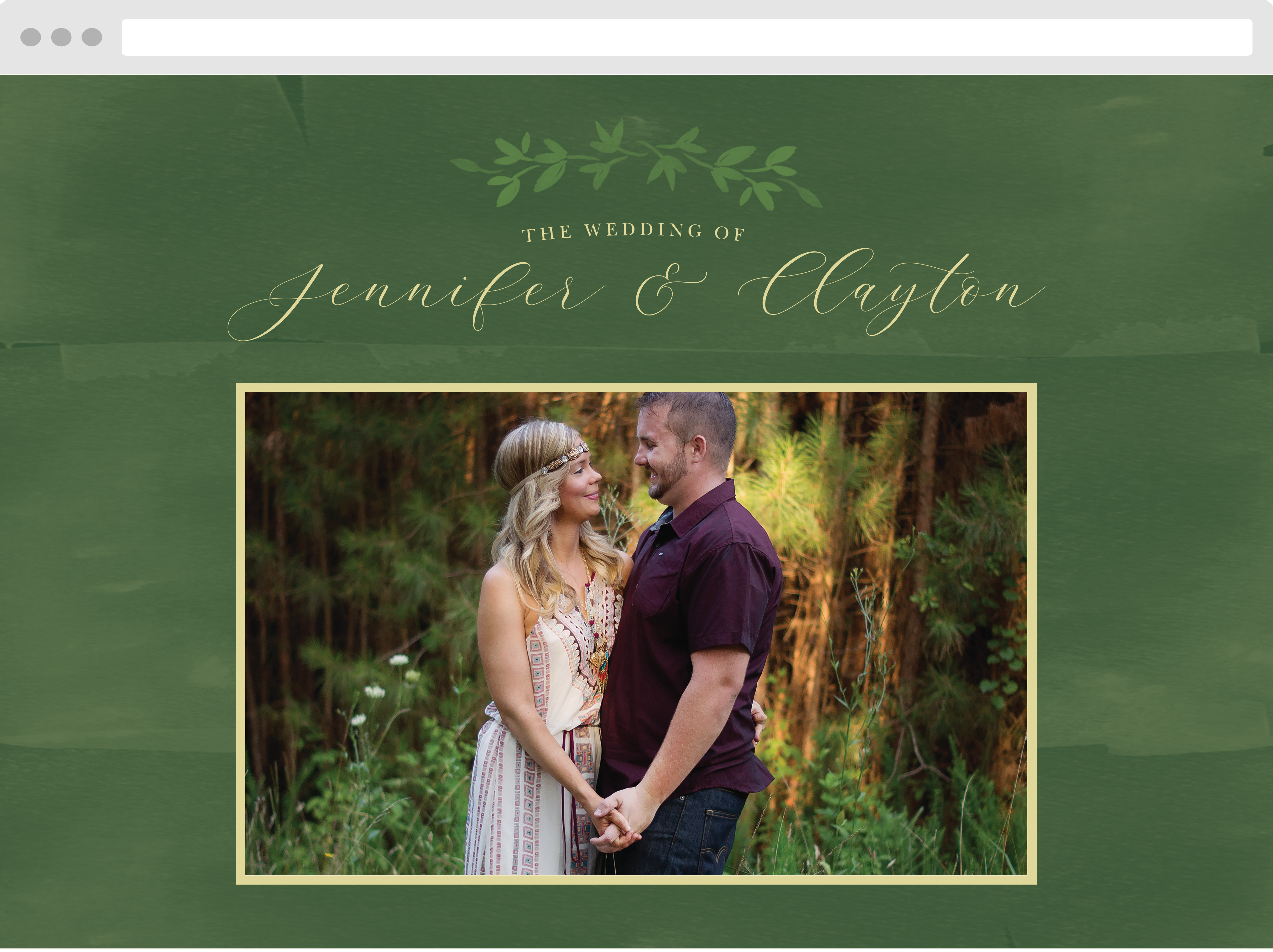 Forest Fairytale Wedding Website