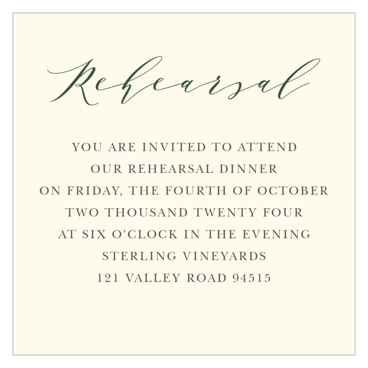 Forest Fairytale Rehearsal Cards by Basic Invite