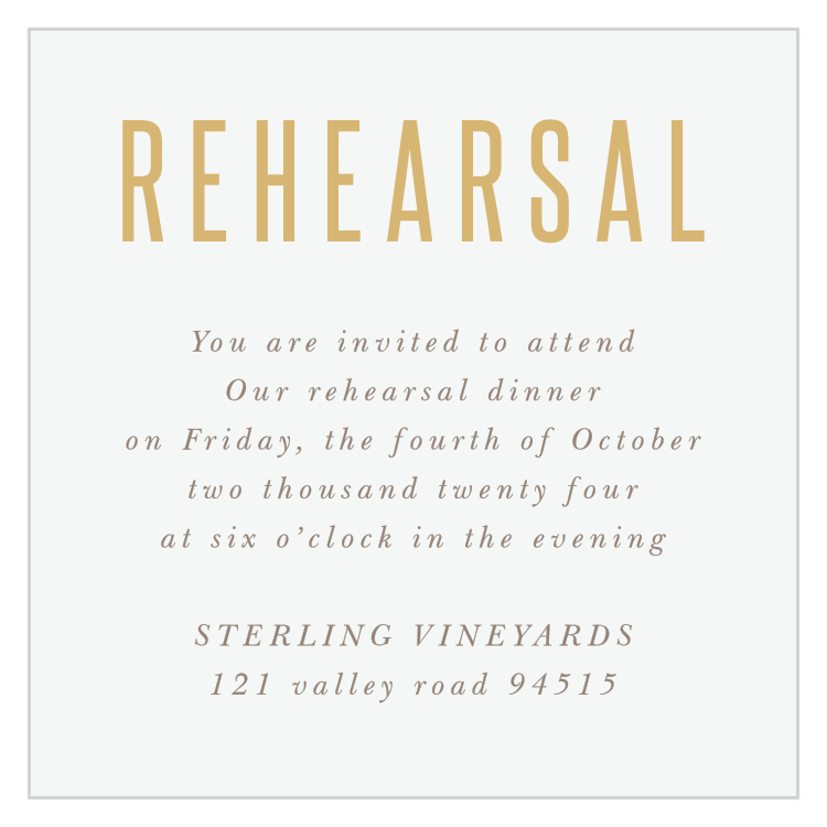 Golden Lace Rehearsal Cards