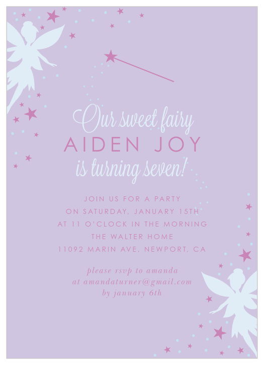 Sprinkle fairy dust over your little one's big day with the magical design of our Woodland Fairies Children's Birthday Party Invitations.